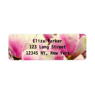 Magnolia Flowers Floral Botanical Blossom Chic Return Address Label