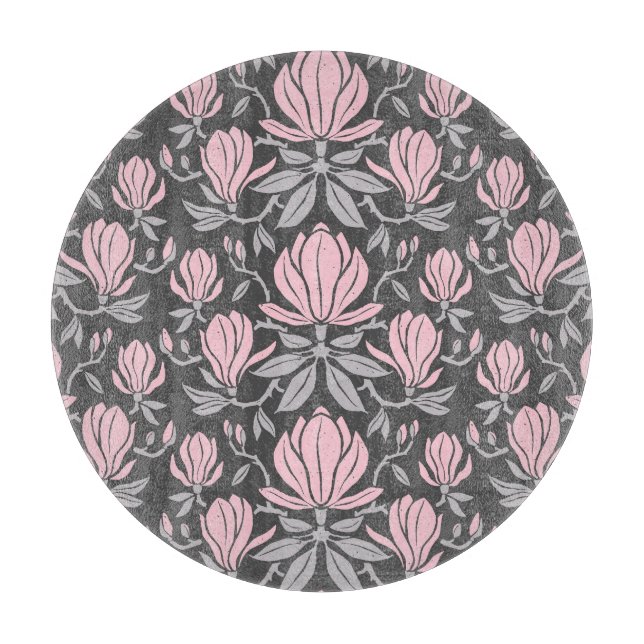 Magnolia flowers, hand-drawn seamless pattern. cutting board (Front)