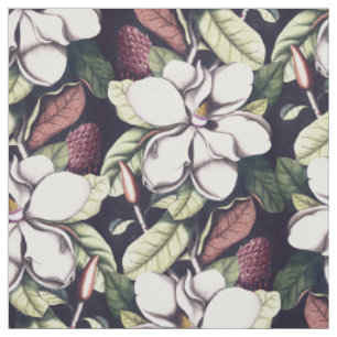 Magnolia Flowers Pattern Fabric
