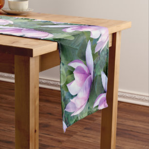 Magnolia Flowers Pattern Short Table Runner