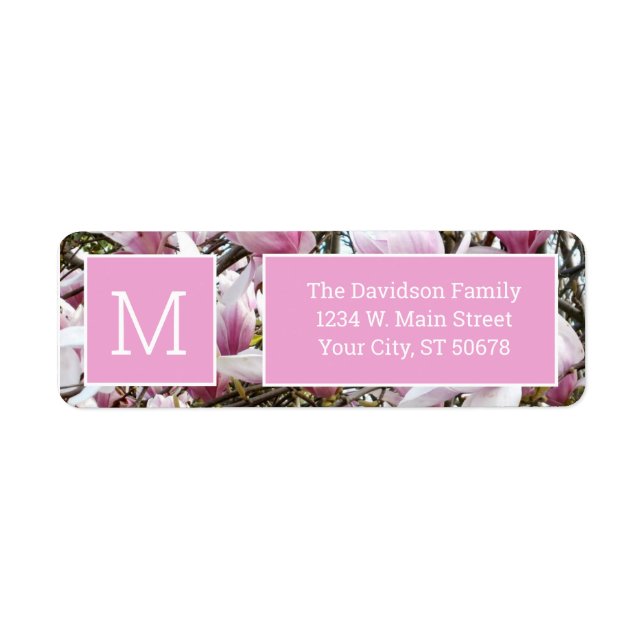 Magnolia flowers return address label (Front)
