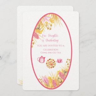 Magnolia Frame Our Daughter Is Graduating Linen  Invitation