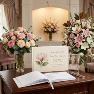 Magnolia Funeral Guest Book – In Loving Memory