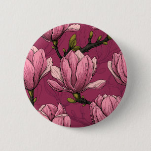 Magnolia garden 6 cm round badge