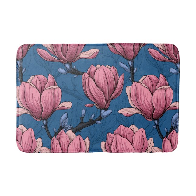 Magnolia garden bath mat (Front)