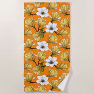 Magnolia garden in yellow beach towel