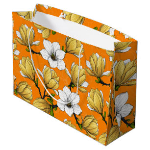 Magnolia garden in yellow large gift bag