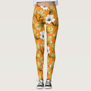 Magnolia garden in yellow leggings