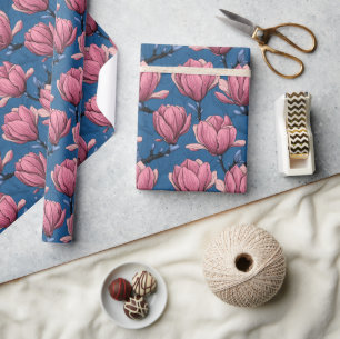 Magnolia garden wrapping paper