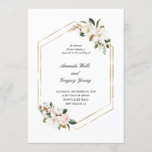 Magnolia Geometric Romance Wedding Invitation