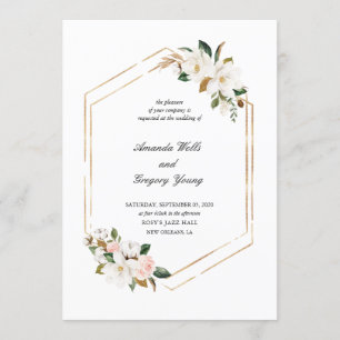 Magnolia Geometric Romance Wedding Invitation