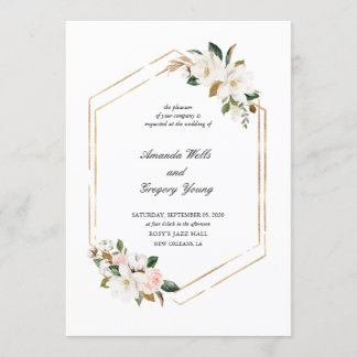 Magnolia Geometric Romance Wedding Invitation