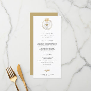 Magnolia Gold Table Setting Wedding Menu