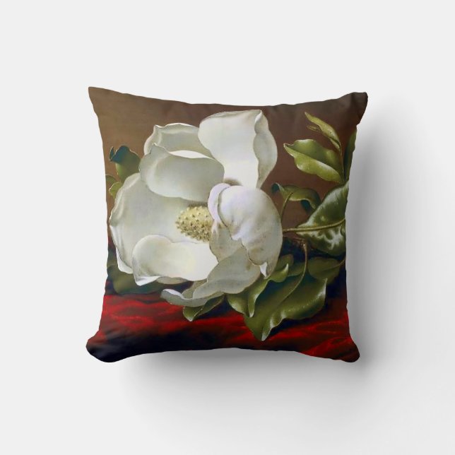 Magnolia Grandiflora Blossom Fine Art Cushion (Front)
