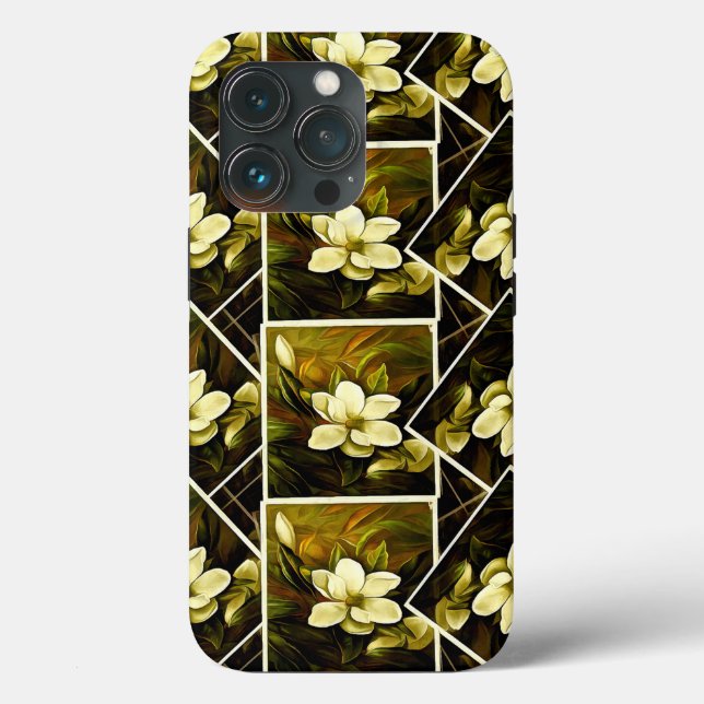 Magnolia Grandiflora Elegant Framed Mashup Case-Mate iPhone Case (Back)