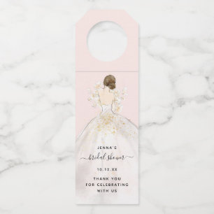 Magnolia Illustrated Bride Bridal Shower Bottle Ha Bottle Tag