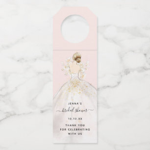 Magnolia Illustrated Bride Bridal Shower Bottle Ha Tag
