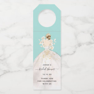 Magnolia Illustrated Bride Bridal Shower Bottle Tag