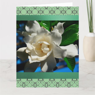 Magnolia-Light Green Design Greeting Card-Large Card