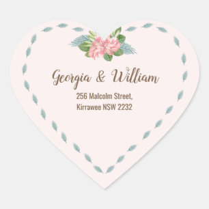 Magnolia Lilies Bouquet Return Address Sticker B