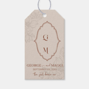 Magnolia Line Art Ornate Gift Tags