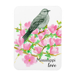 Magnolia Mississippi Love Mockingbird Magnet