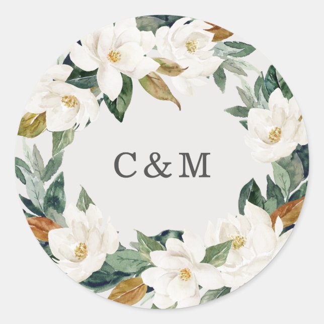 Magnolia Monogram Sticker Tag (Front)