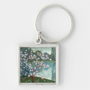 Magnolia (oil on canvas) key ring