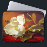 Magnolia on Red Velvet Martin Johnson Heade Laptop Sleeve<br><div class="desc">Laptop Sleeve featuring Martin Johnson Heade’s oil painting A Magnolia on Red Velvet (1885-95). A beautiful white magnolia rests upon red velvet. A marvellous gift for floral art lovers and American art enthusiasts!</div>