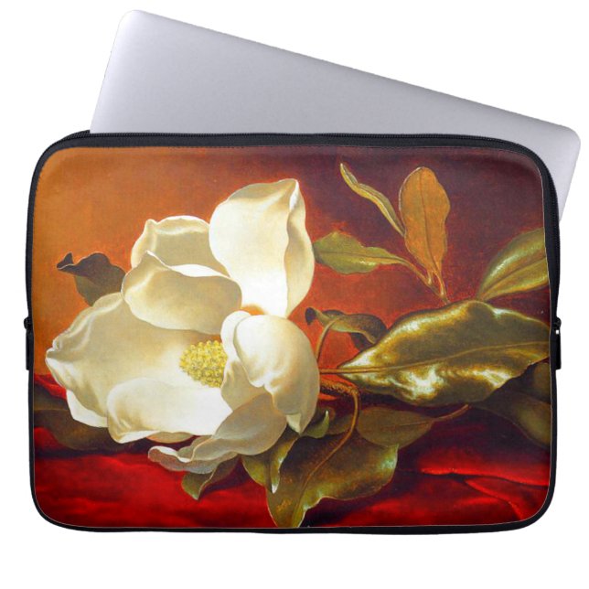 Magnolia on Red Velvet Martin Johnson Heade Laptop Sleeve (Front)