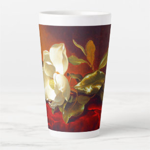Magnolia on Red Velvet Martin Johnson Heade Latte Mug