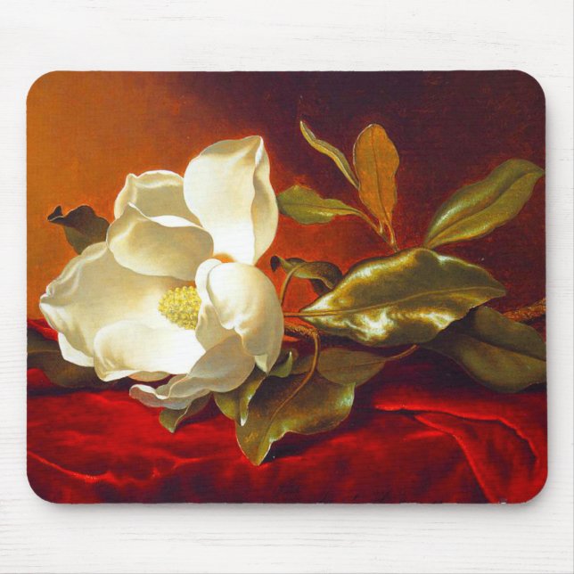 Magnolia on Red Velvet Martin Johnson Heade Mouse Pad (Front)