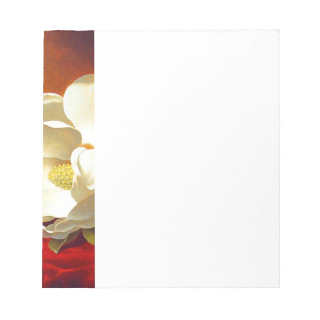 Magnolia on Red Velvet Martin Johnson Heade Notepad (Front)