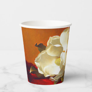 Magnolia on Red Velvet Martin Johnson Heade Paper Cups