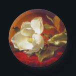 Magnolia on Red Velvet Martin Johnson Heade Paper Plate<br><div class="desc">Paper Plates featuring Martin Johnson Heade’s oil painting A Magnolia on Red Velvet (1885-95). A beautiful white magnolia rests upon red velvet. A marvellous gift for floral art lovers and American art enthusiasts!</div>