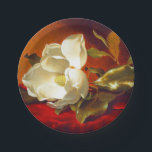 Magnolia on Red Velvet Martin Johnson Heade Paper Plate<br><div class="desc">Paper Plates featuring Martin Johnson Heade’s oil painting A Magnolia on Red Velvet (1885-95). A beautiful white magnolia rests upon red velvet. A marvellous gift for floral art lovers and American art enthusiasts!</div>