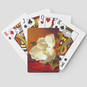 Magnolia on Red Velvet Martin Johnson Heade Playing Cards
