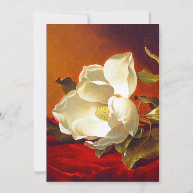 Magnolia on Red Velvet Martin Johnson Heade Save The Date (Front)