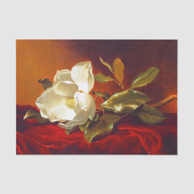 Magnolia on Red Velvet Martin Johnson Heade Tissue Paper (Front)
