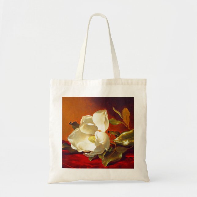 Magnolia on Red Velvet Martin Johnson Heade Tote Bag (Front)