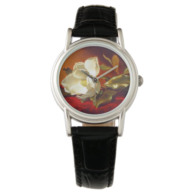 Magnolia on Red Velvet Martin Johnson Heade Watch (Front)