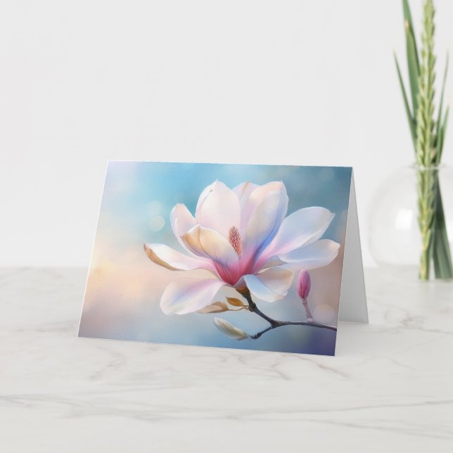 Magnolia pastel colored illustration card (Front)
