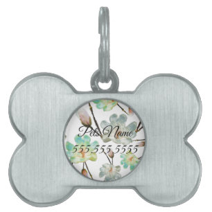 Magnolia Pattern Pet Tag