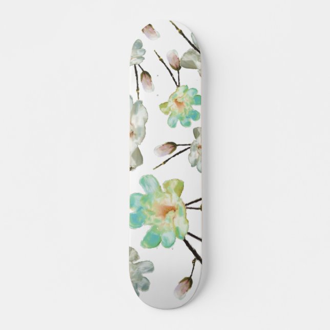 Magnolia Pattern Skateboard Deck (Front)