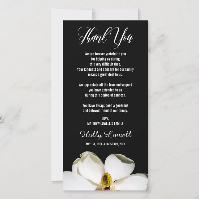 Magnolia Petals | Sympathy Thank You Card (Front)
