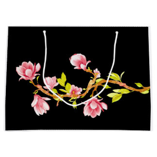 Magnolia Pillow Black Large Gift Bag