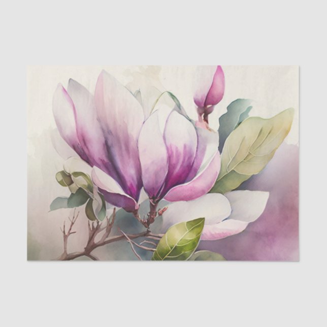 MAGNOLIA pink floral decoupage paper (Front)