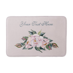 Magnolia Pink Flowers  Bath Mat