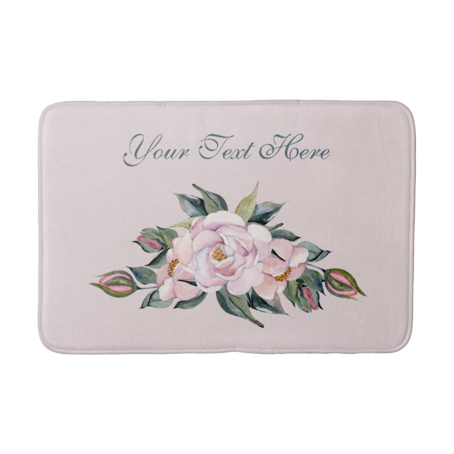Magnolia Pink Flowers  Bath Mat (Front)