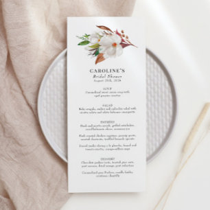 Magnolia Pink Rose Cotton Bridal Shower Menu